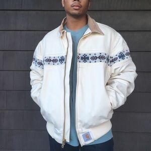 VINTAGE DEADSTOCK CARHARTT AZTEC CREAM LARGE